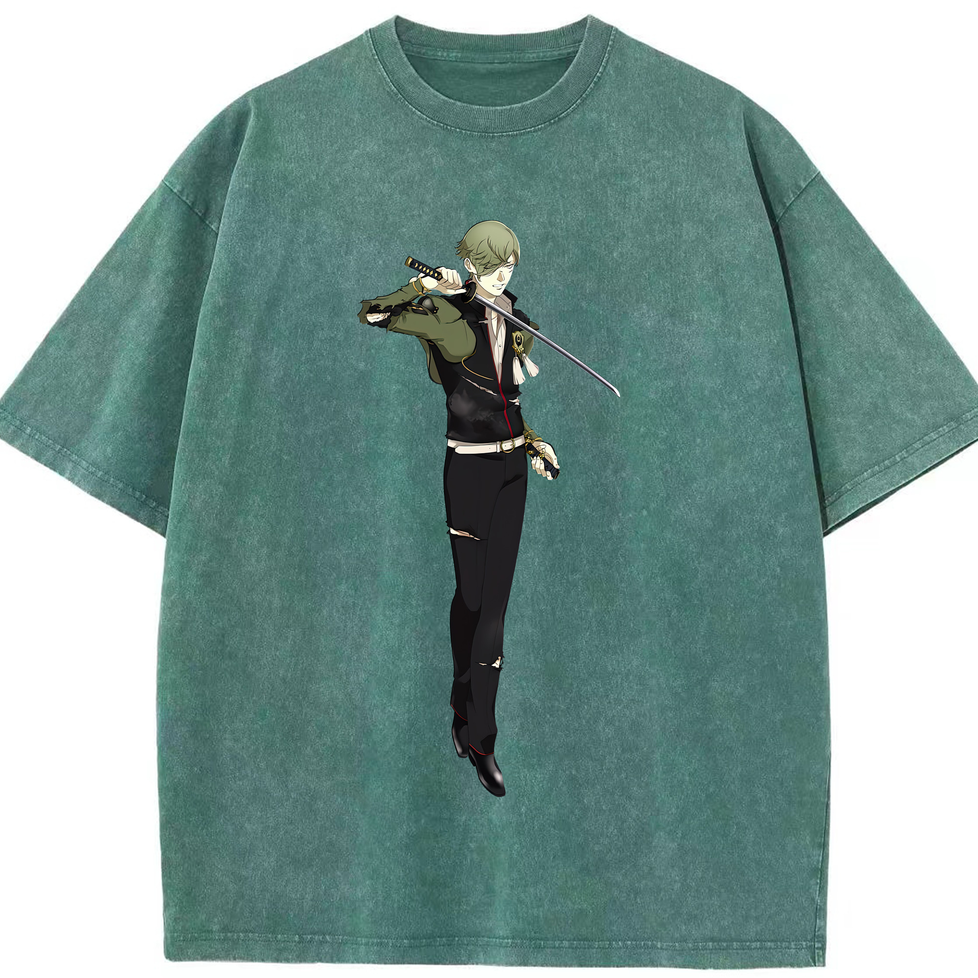 （画像用） 刀剣乱舞 Touken Ranbu 綿100% ヴィンテージ風 半袖Tシャツ（フロントプリント）